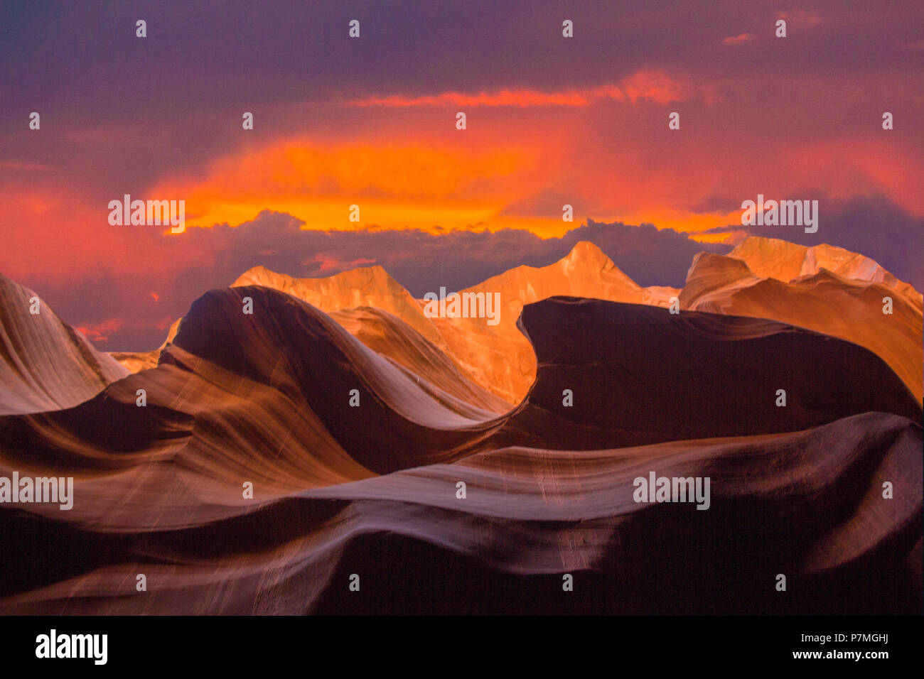 Surreal landscape of dramatic hills Stock Photo