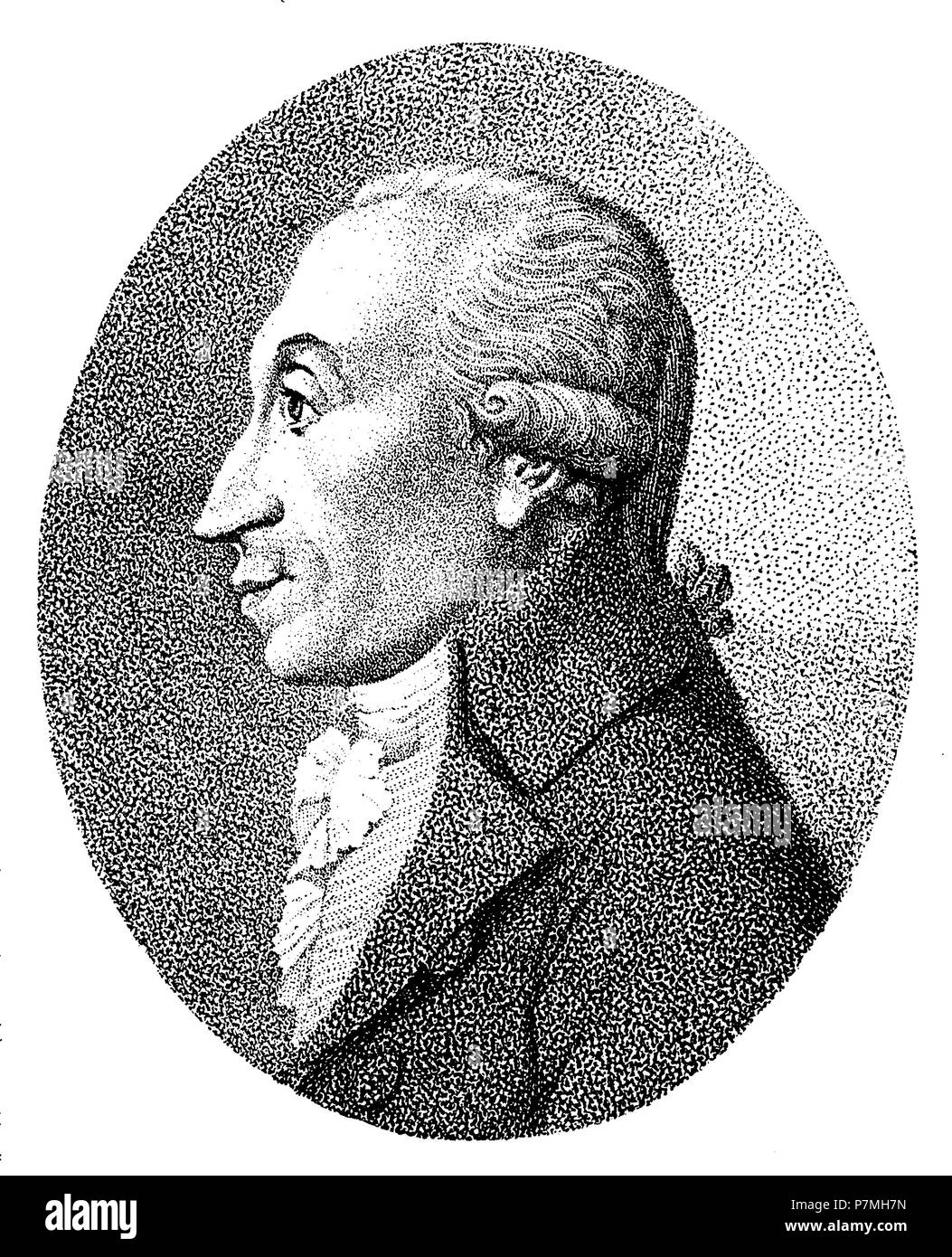 Theodor Gottlieb von Hippel Contemporary portrait of Fr. Bolt. Engraved in 1802, Fr Bolt  1910 Stock Photo
