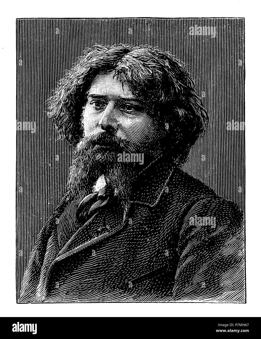 Alphonse Daudet (born May 13, 1840 in Nîmes, Gard- † December 16, 1897 in Paris), French writer,   1895 Stock Photo