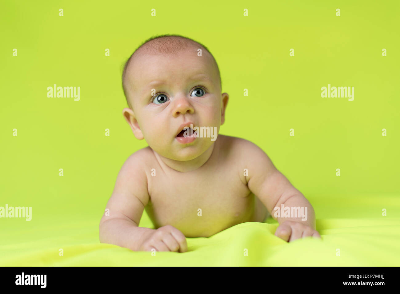 Funny Crawling Baby Girl Stock Photo Alamy