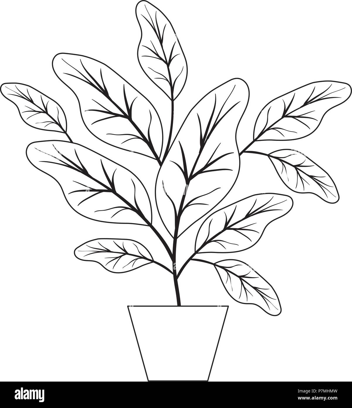 house plant in pot decorative icon Stock Vector Image & Art - Alamy