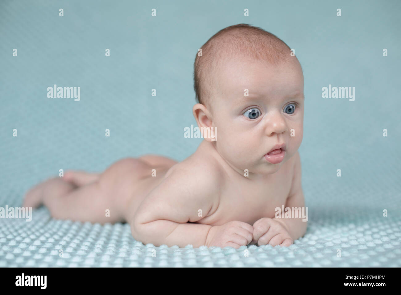 Crawling baby boy Stock Photo