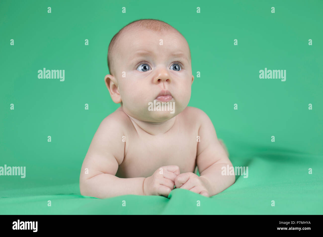 Funny Crawling Baby Girl Stock Photo Alamy