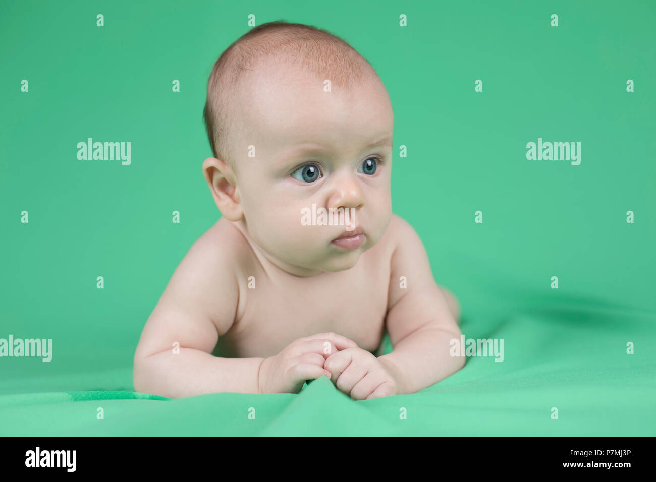 Funny Crawling Baby Girl Stock Photo Alamy