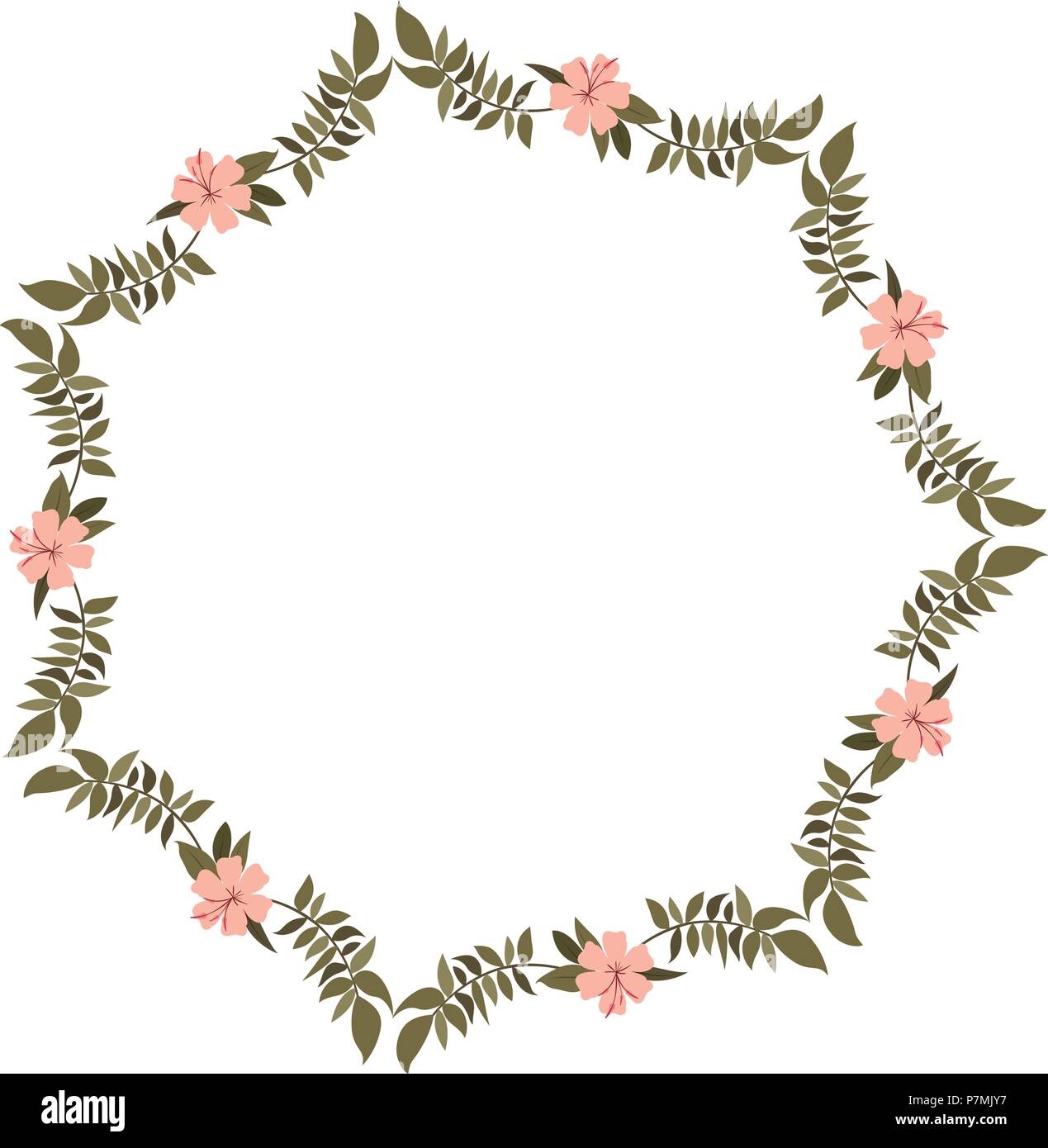 beautiful flower and leafs frame Stock Vector Image & Art - Alamy