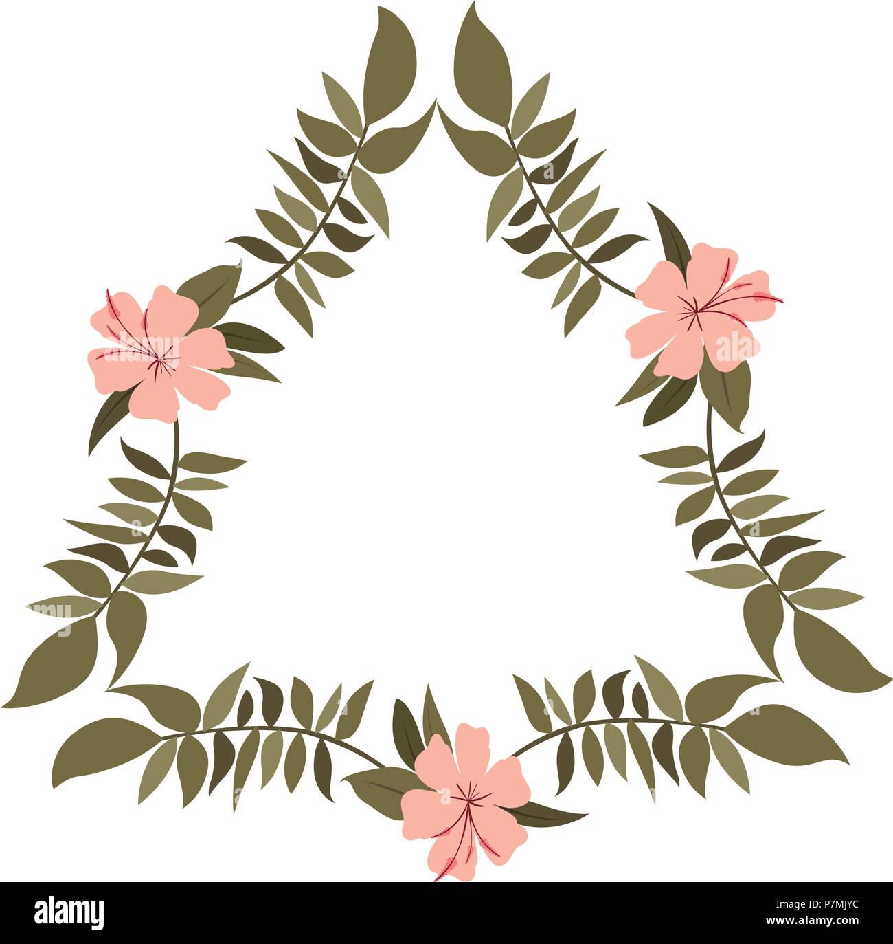 beautiful flower and leafs frame Stock Vector Image & Art - Alamy