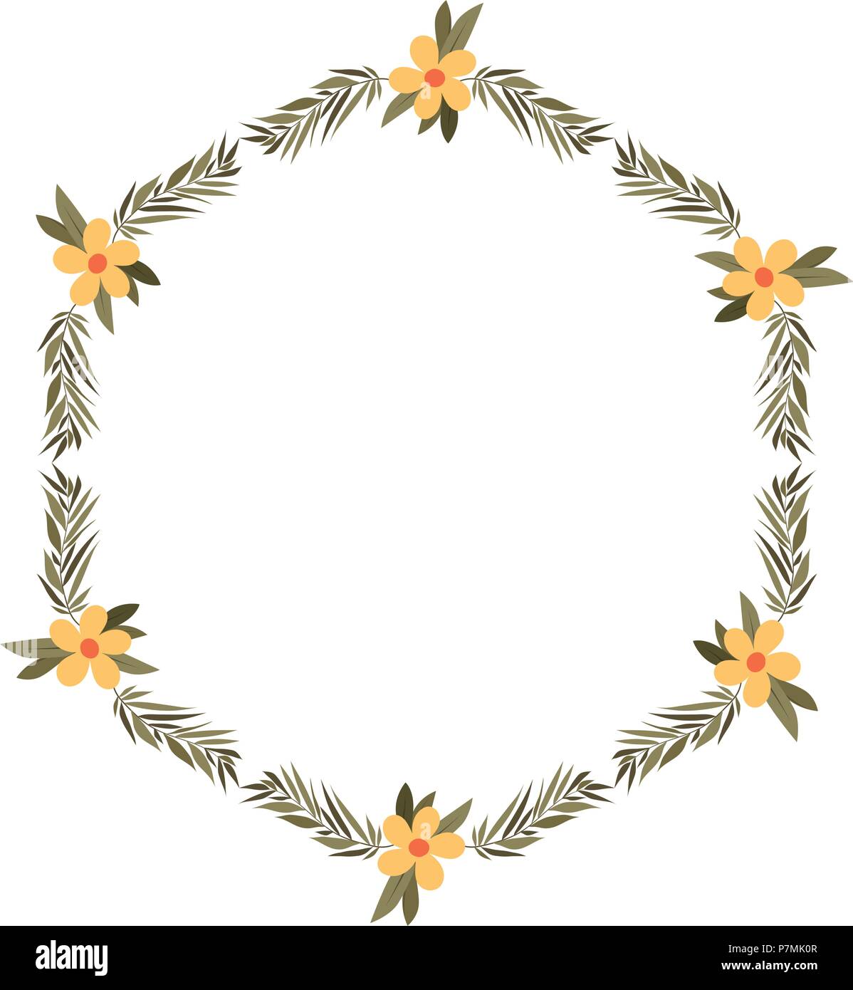 beautiful flower and leafs frame Stock Vector Image & Art - Alamy