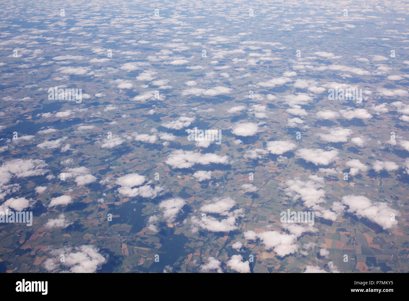 Cloud shapes and patterns viewed from an aircraft Stock Photo