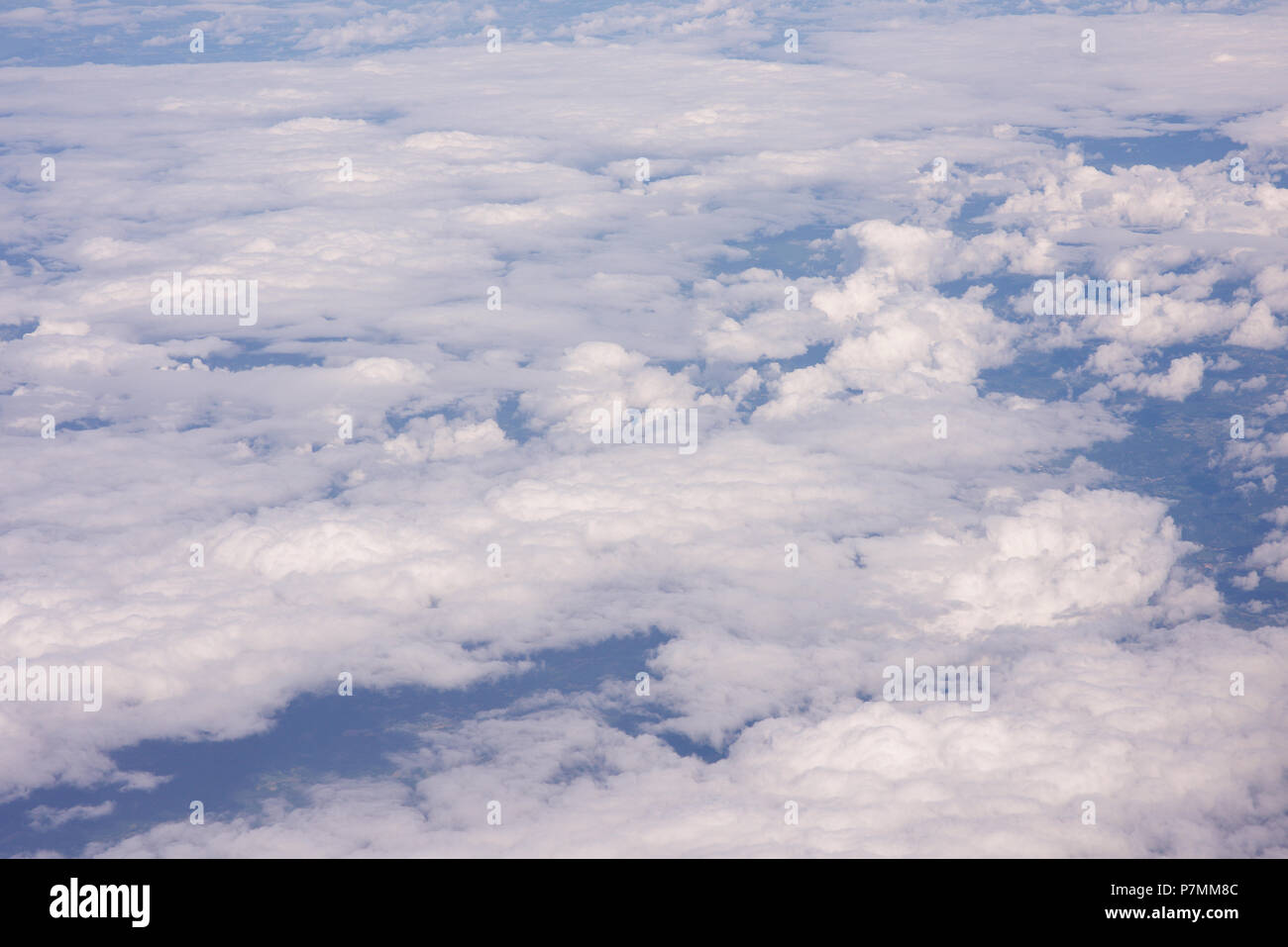 Cloud shapes and patterns viewed from an aircraft Stock Photo