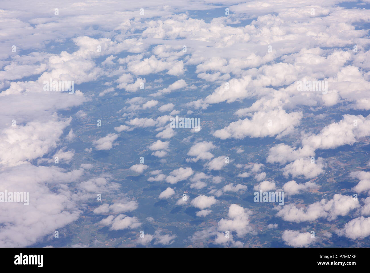 Cloud patterns viewed from an aircraft Stock Photo
