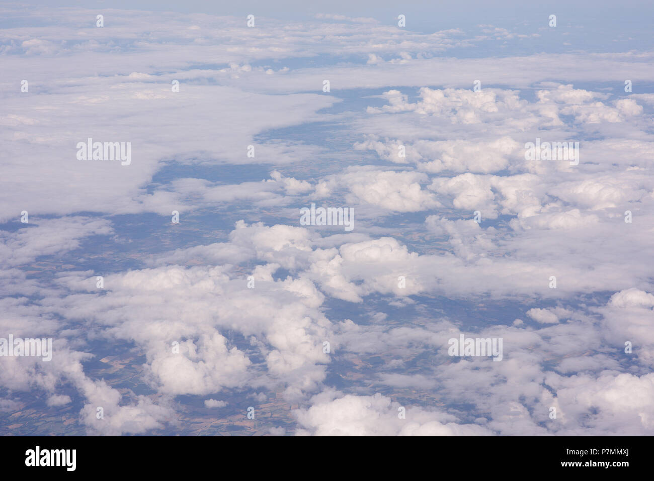 Cloud patterns viewed from an aircraft Stock Photo