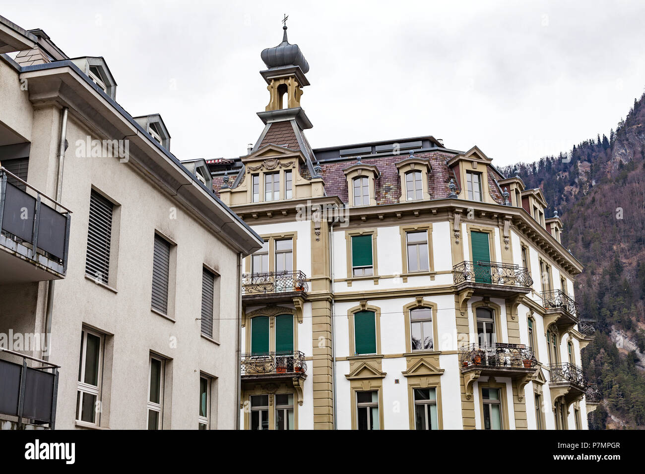 Picture of a traditional house in Interlaken, Switzerland Stock Photo Alamy
