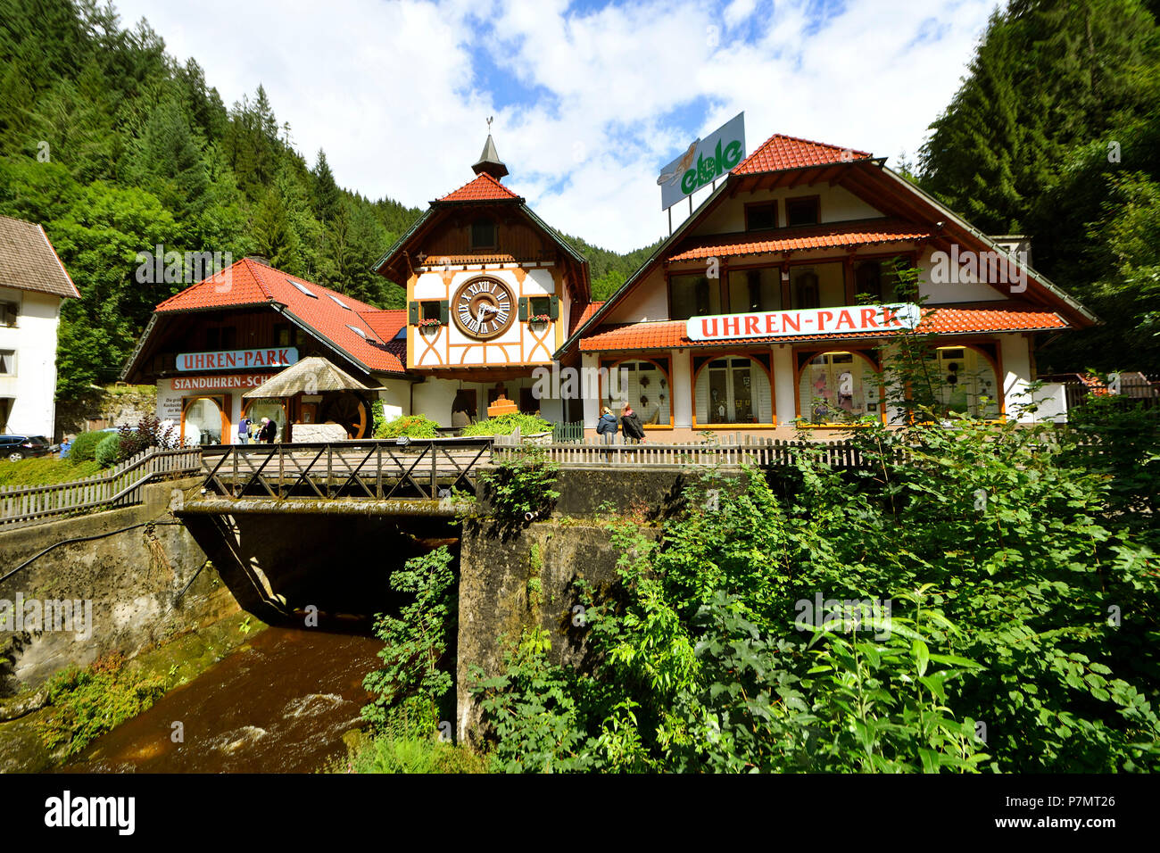 Germany, Baden-Wurttemburg, Black Forest, Triberg, Eble Uhren Park with world's largest cuckoo clock Stock Photo