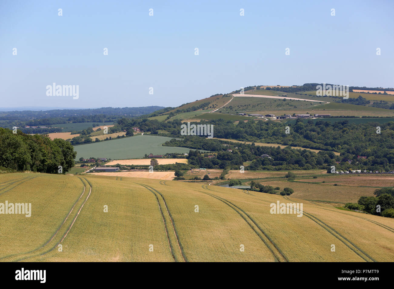 General views of the South Downs Way at Cocking, Midhurst, West Sussex, UK. Stock Photo