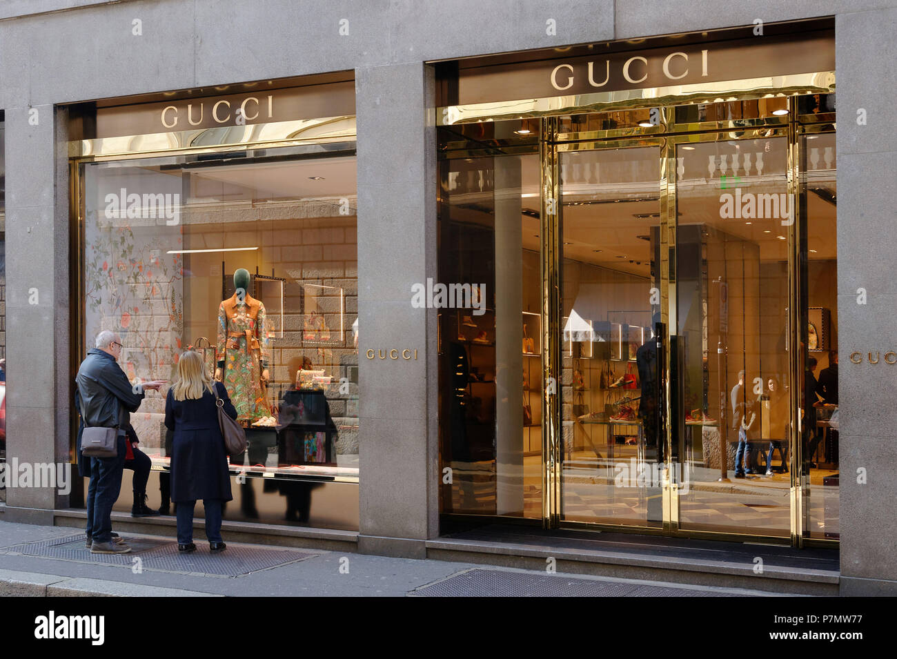 Italy, Lombardy, Milan, Fashion Quadrilateral, Gucci store in Via Monte  Napoleone Stock Photo - Alamy
