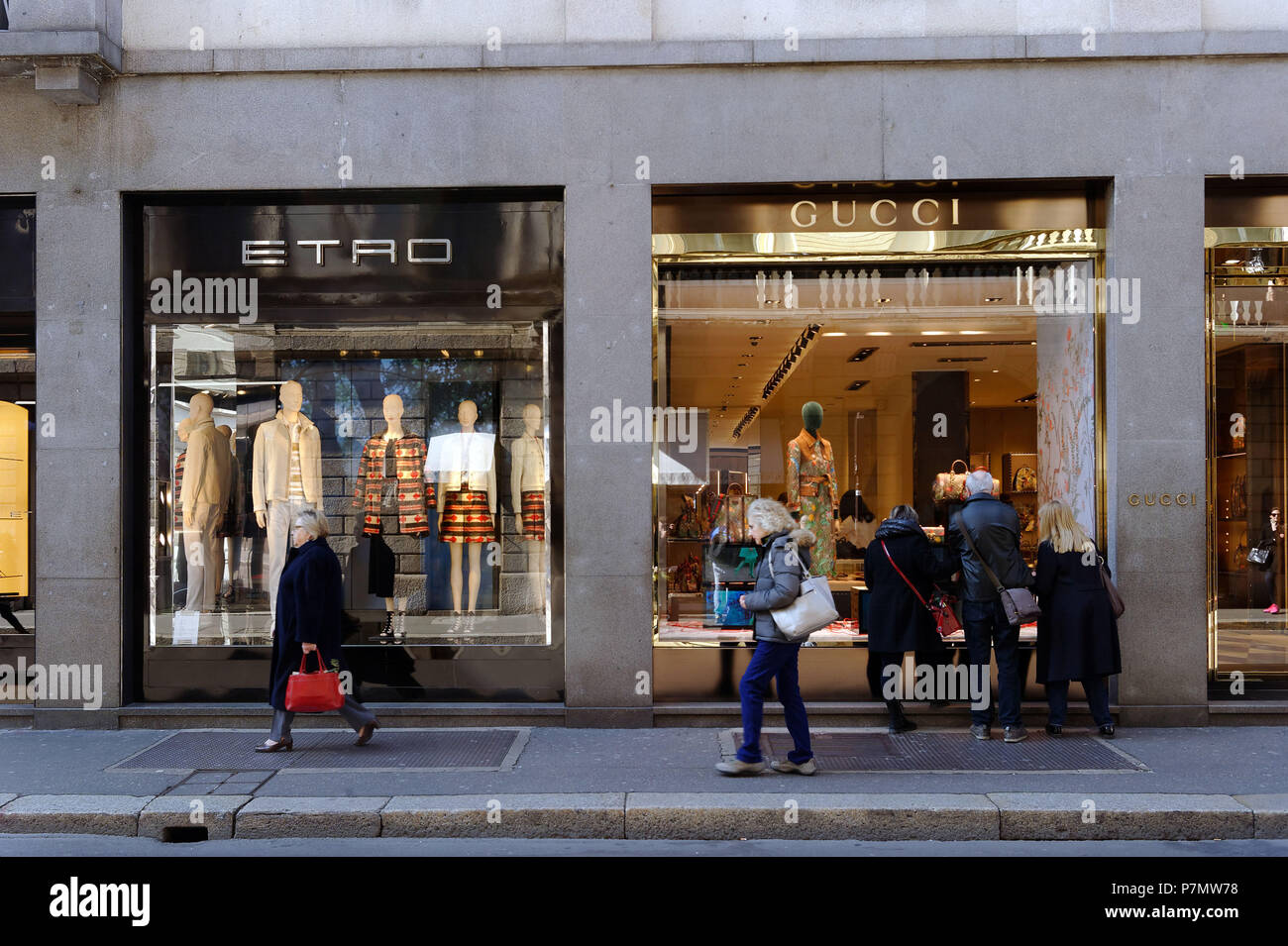Italy, Lombardy, Milan, Fashion Quadrilateral, Gucci store in Via Monte ...