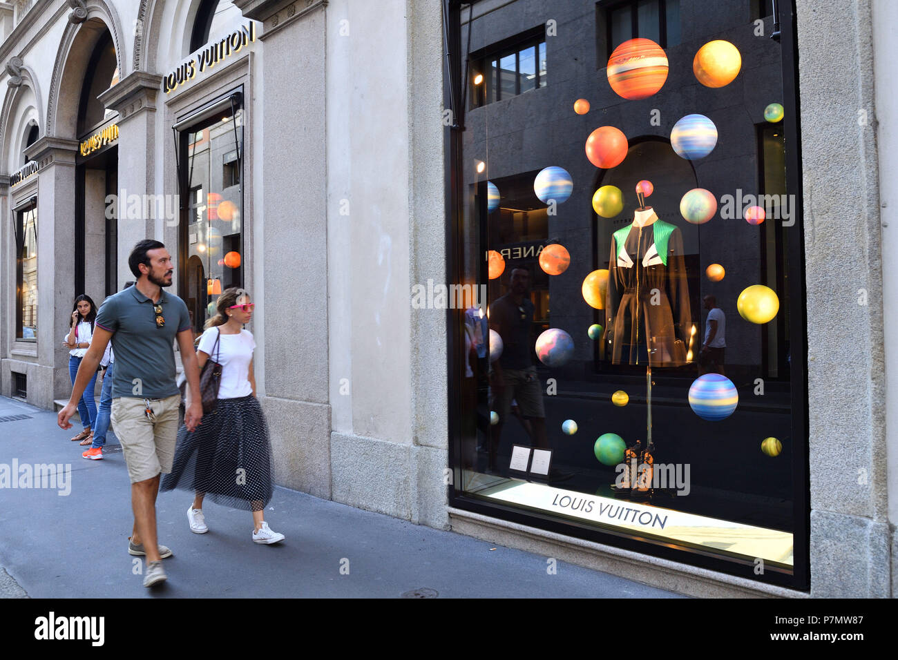 Louis Vuitton Boutique In Via Monte Napoleone Milan Stock Photo - Download  Image Now - iStock