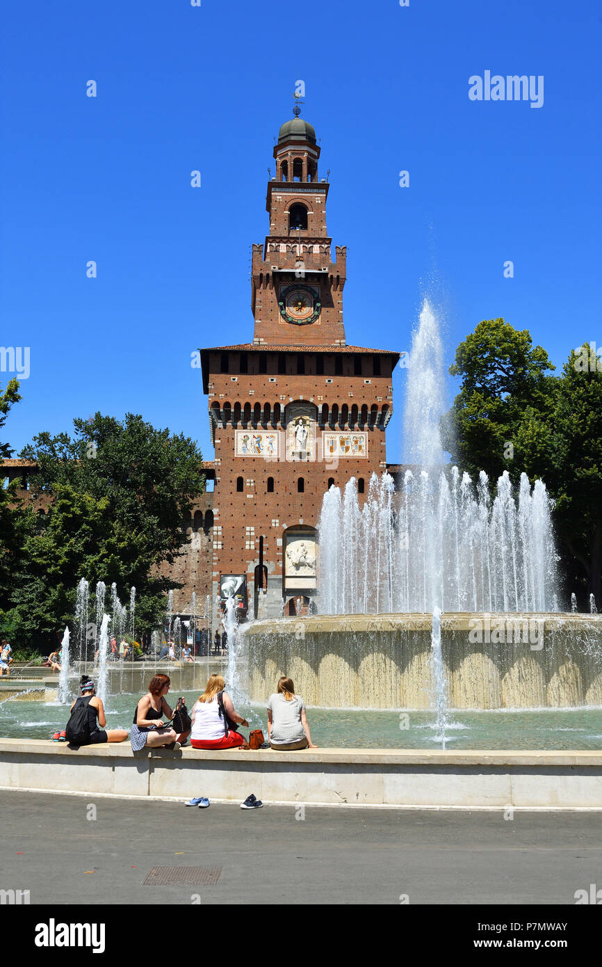 Italy, Lombardy, Milan, Castello Sforzesco (Sforza Castle), Museum of Ancient Art, the Pieta Rondanini by Michelangelo, his last unfinished work Stock Photo