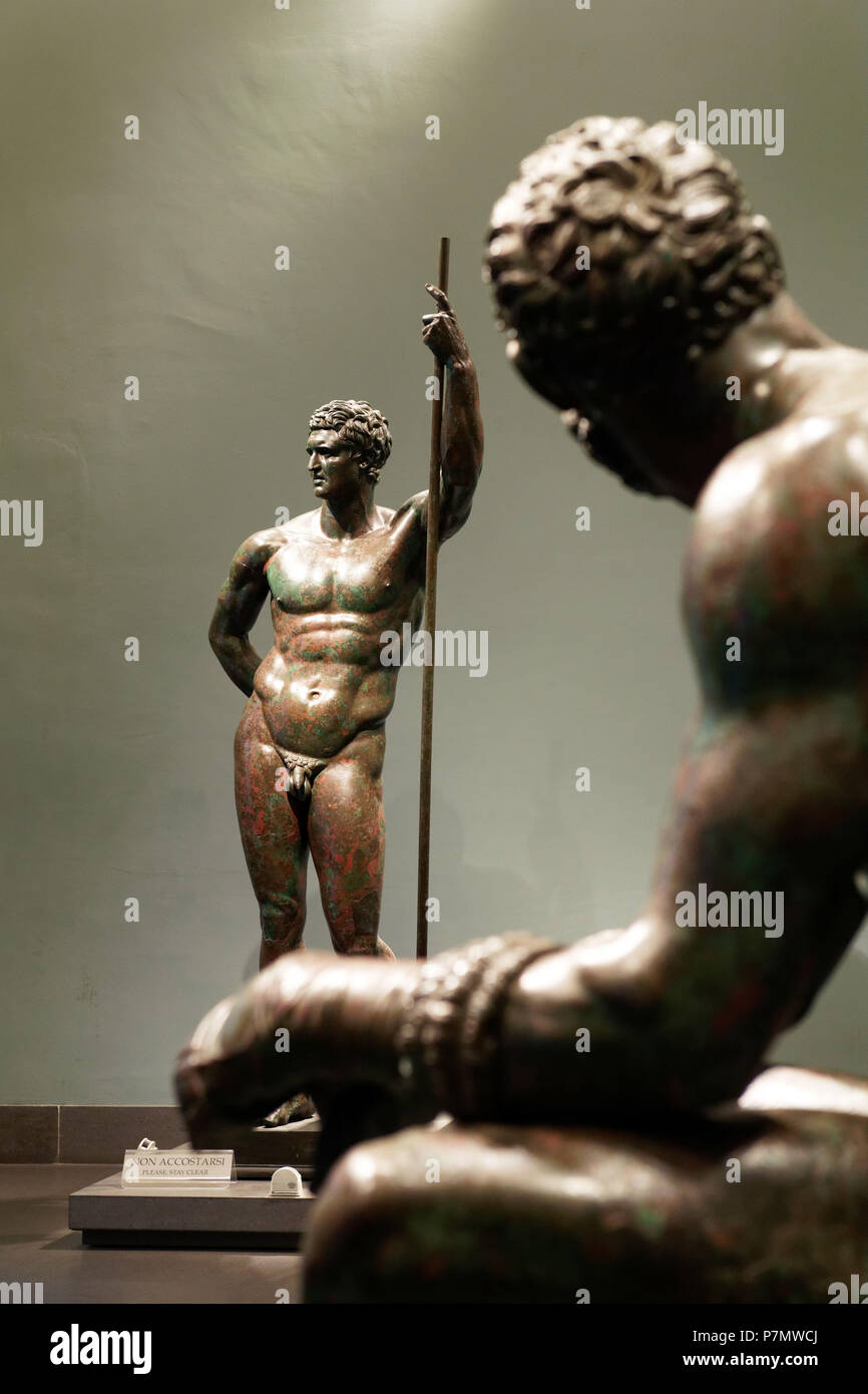 Italy, Lazio, Rome, historical centre listed as World Heritage by UNESCO, Museo Nazionale Romano (National Museum of Rome), Palazzo Massimo alle Terme (Massimo's Palace), Antic Greek statue from the 2nd-1st centuries BC, Hellenistic prince bronze statue Stock Photo