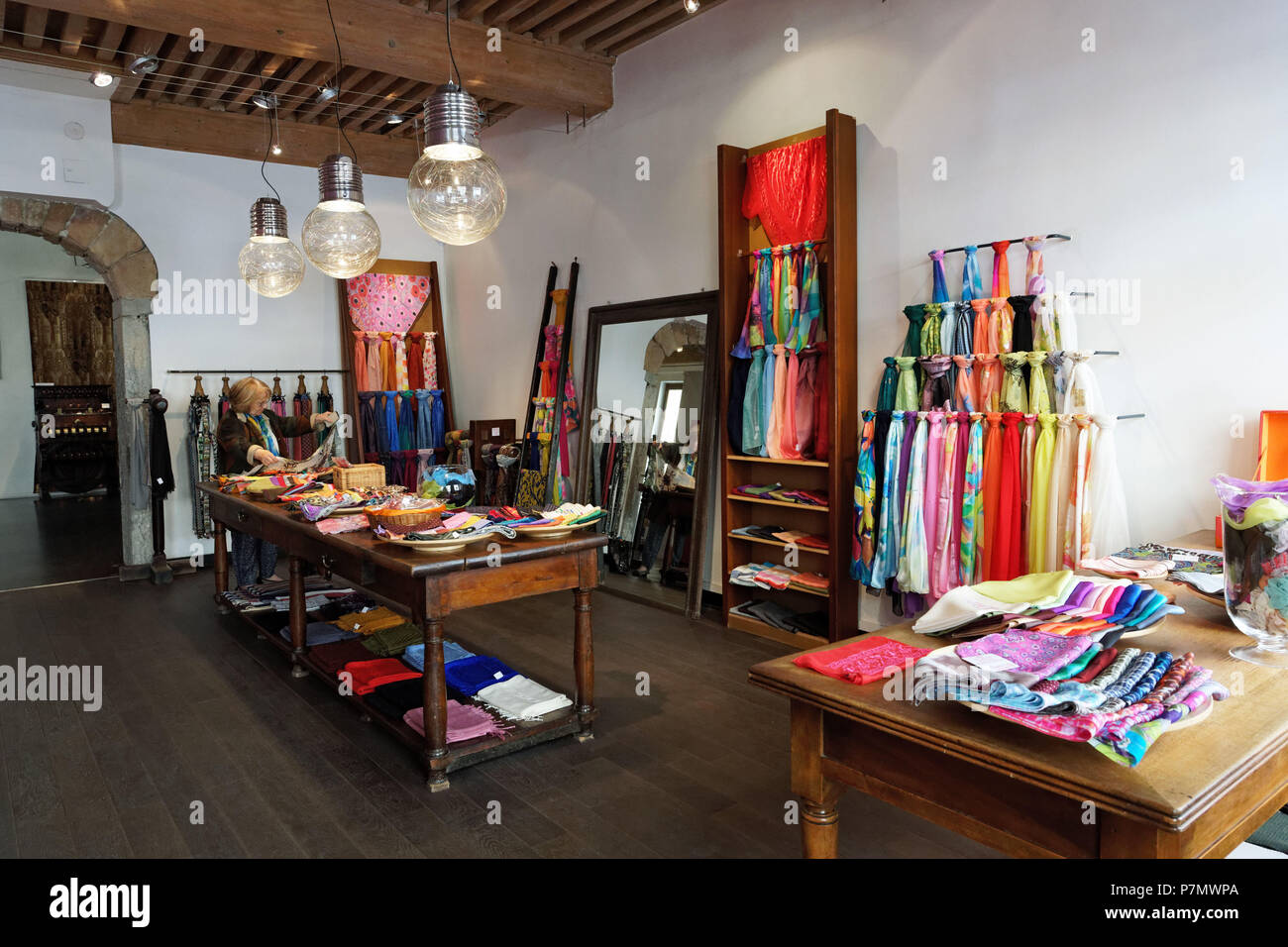 France Rhone Lyon Historical Site Listed As World Heritage By Unesco The Croix Rousse District La Maison Des Canuts Weaving Museum The Shop Stock Photo Alamy