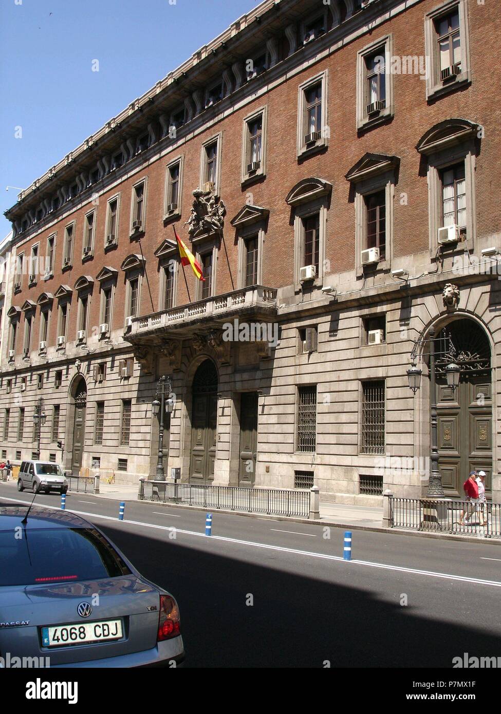 EDIFICIO SITUADO EN LA CALLE ALCALA - ANTIGUA REAL CASA ADUANAS - 1769. Author: Francesco Sabatini (1722-1797). Location: MINISTERIO DE HACIENDA-EXTERIOR, SPAIN. Stock Photo