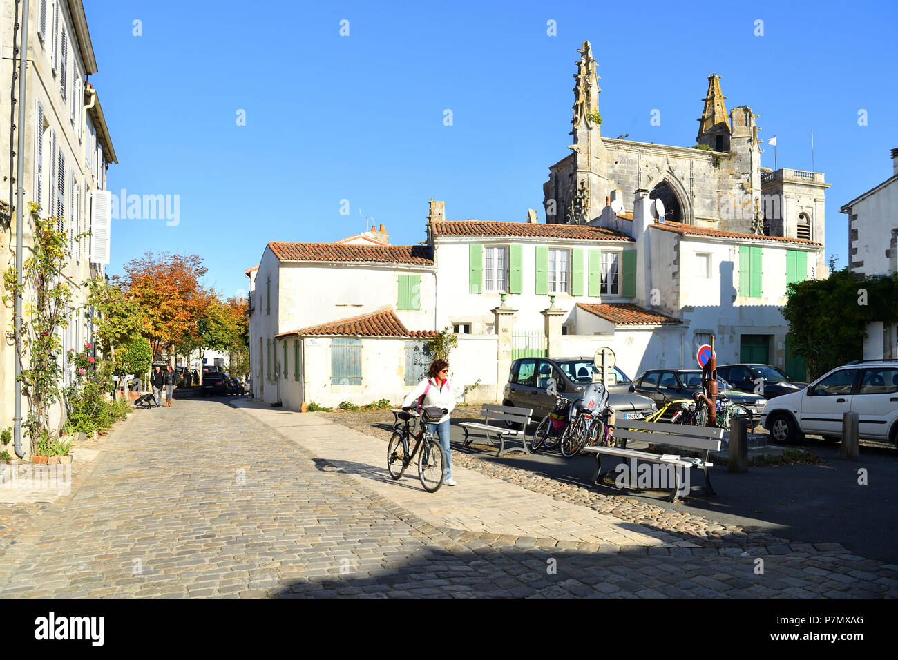 France, Charente Maritime, Ile de Re, St Martin de Re, St Martin church Stock Photo