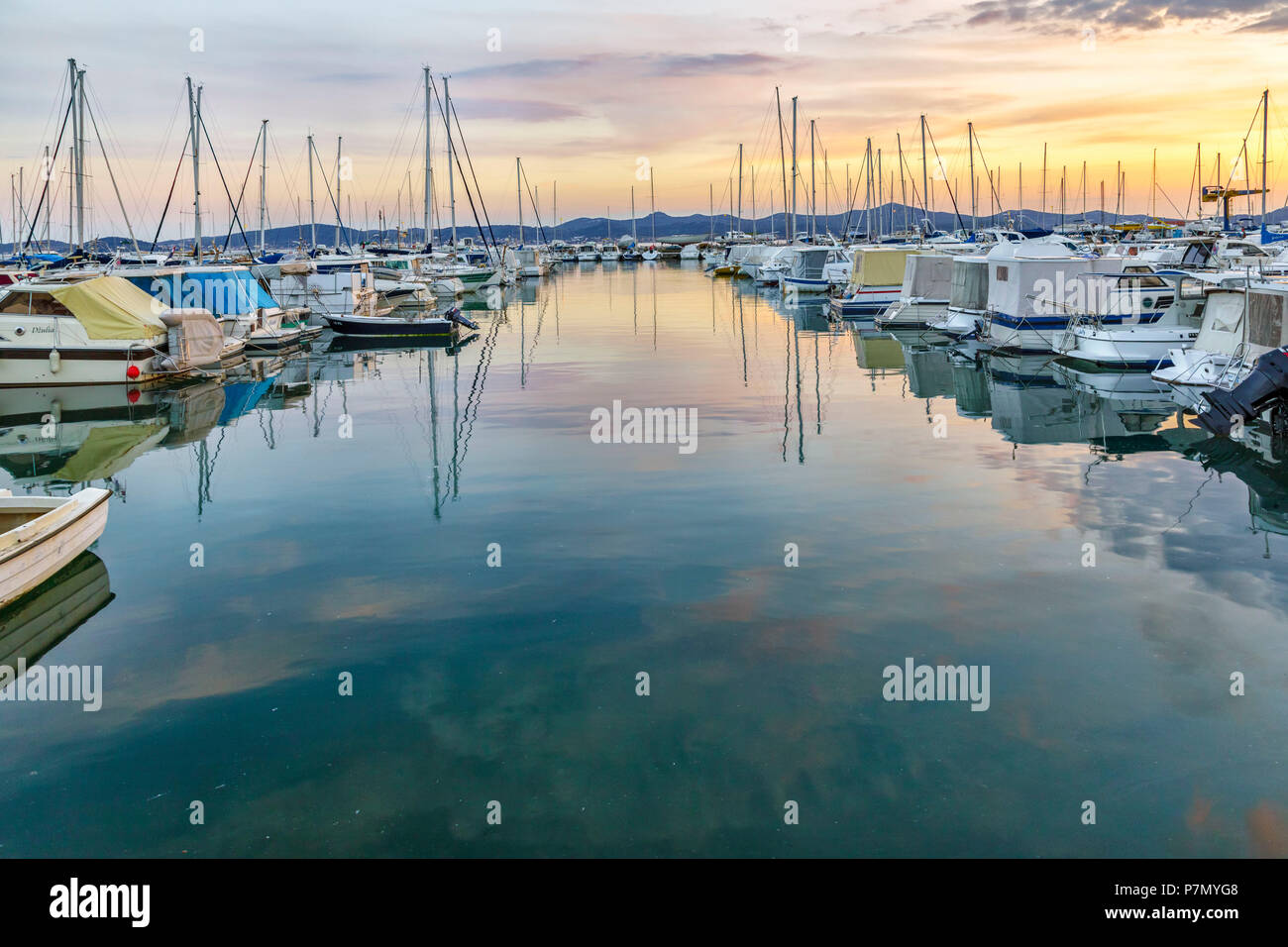 Europe, Croatia, North Dalmatia, Dalmatian coast, Zadar, Zara, boats in the  Tankerkomerc harbour Stock Photo - Alamy