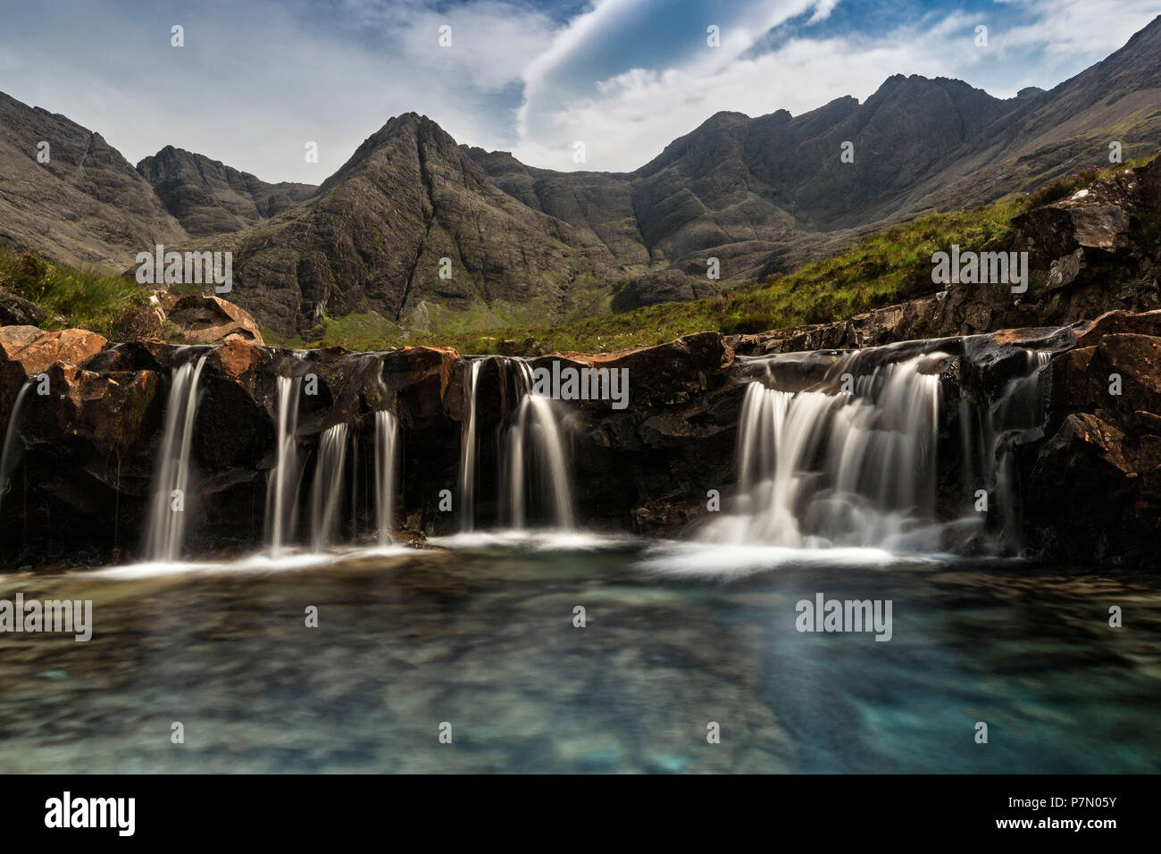 summer day at Fairy Pools, Isle of Skye, Inner hebrides, Scotland, Europe Stock Photo