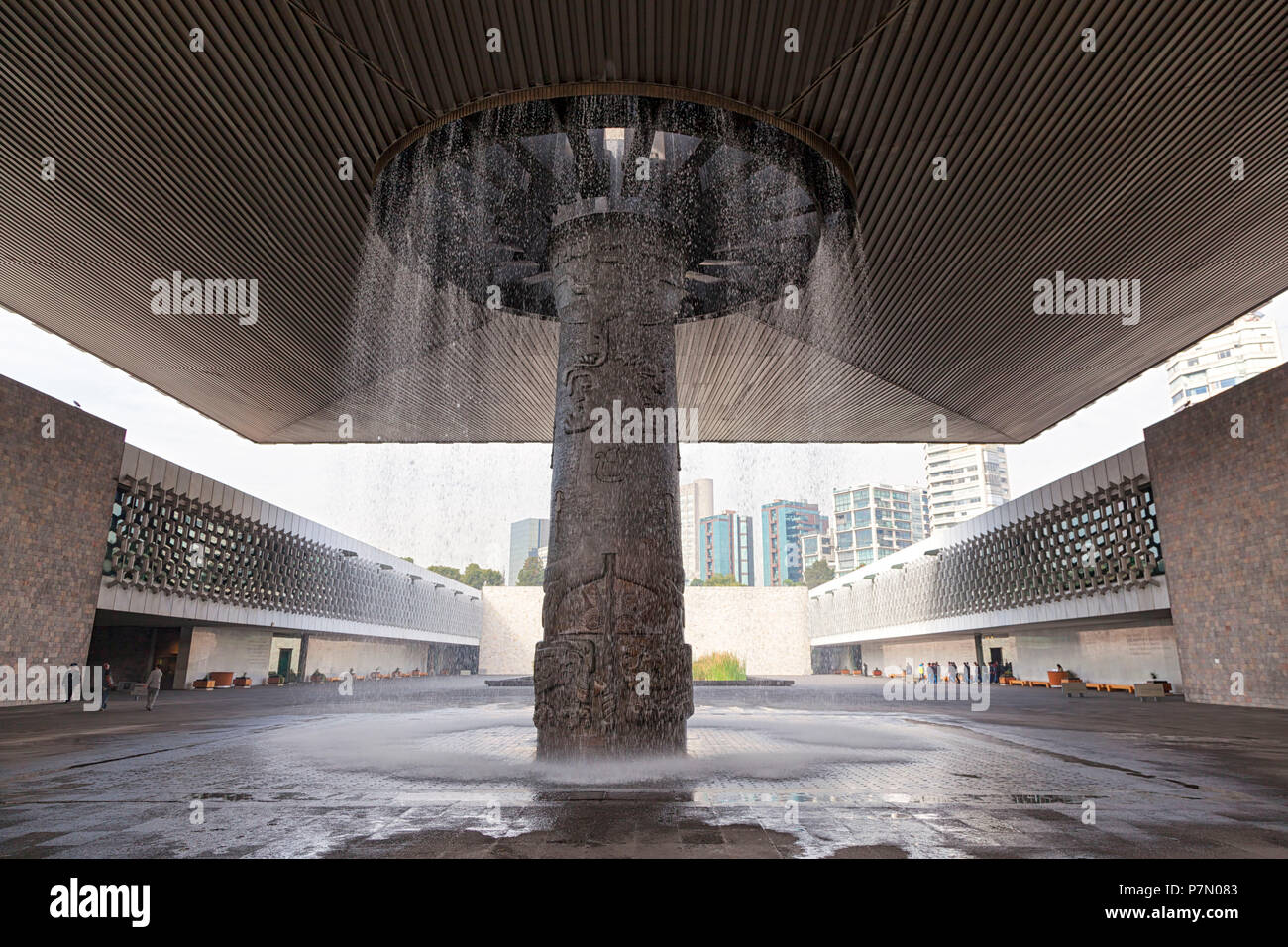 The courtyard of National Museum of Anthropology of Mexico City, Mexico City, Mexico DF, Mexico, Stock Photo