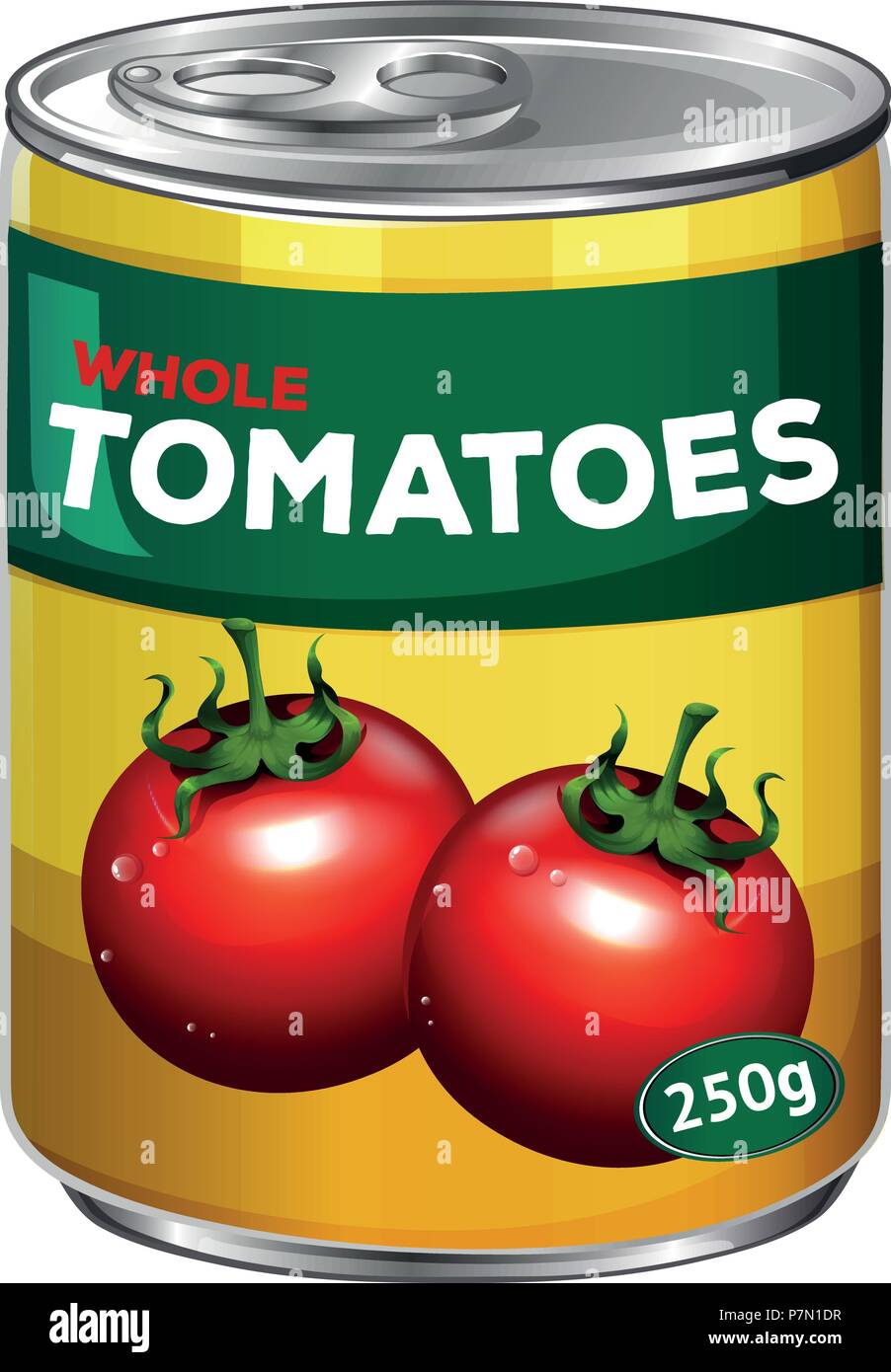 Can of whole tomatoes illustration Stock Vector
