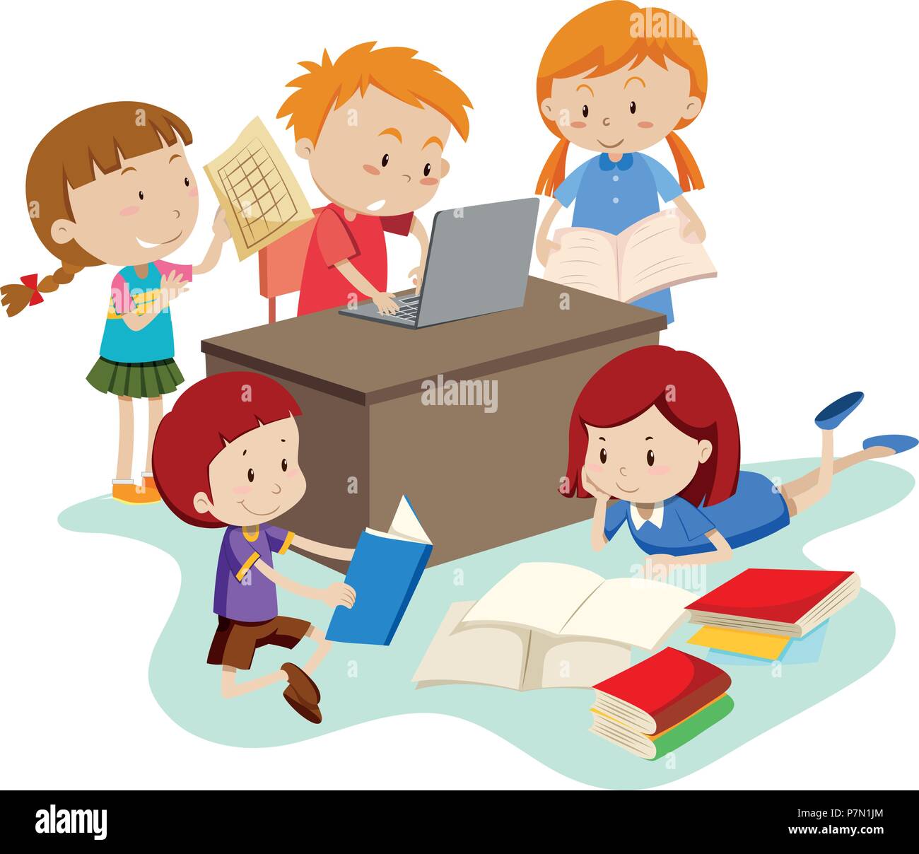 Student Study in Class Room illustration Stock Vector Image & Art - Alamy