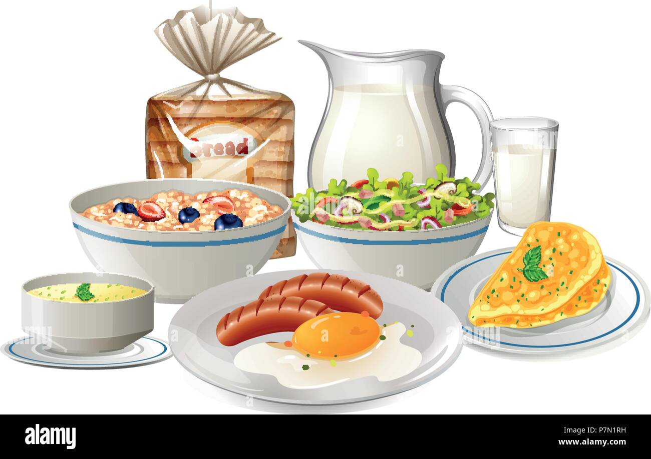 Set of breakfast food illustration Stock Vector Image & Art Alamy