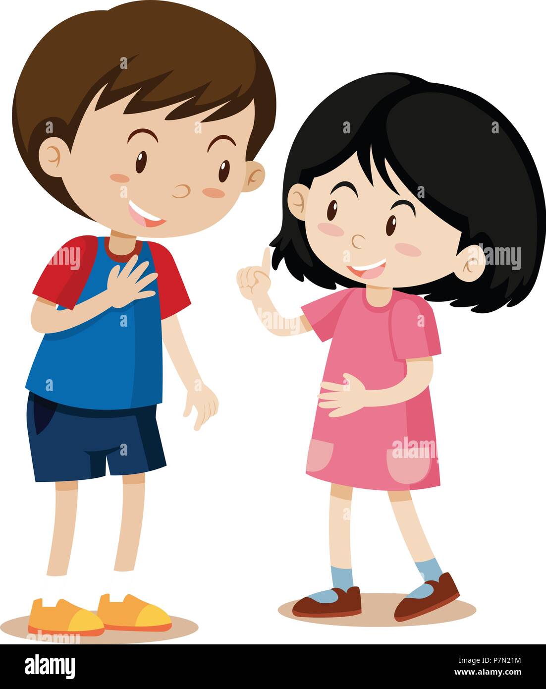 Young Boy And Girl Talking Illustration Stock Vector Image Art Alamy Young Boy And Girl Talking Illustration Stock Vector Image Art Alamy