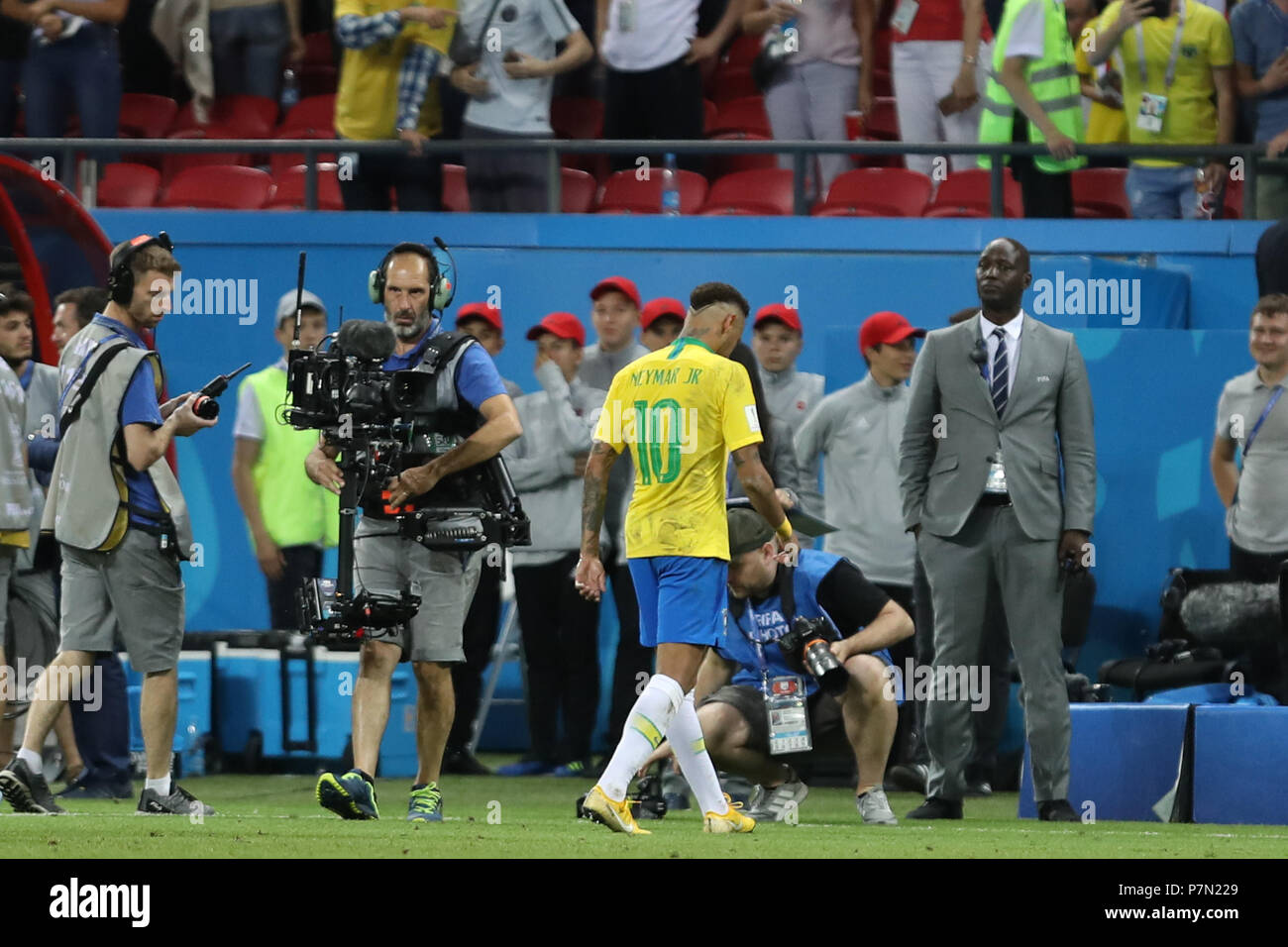 Kazan, Russia. 06th July, 2018. During the match between Brazil and Belgium valid for the quarterfinals of the 2018 World Cup finals, held in Arena Kazan, Russia. Belgium wins 2-1. Credit: Thiago Bernardes/Pacific Press/Alamy Live News Stock Photo