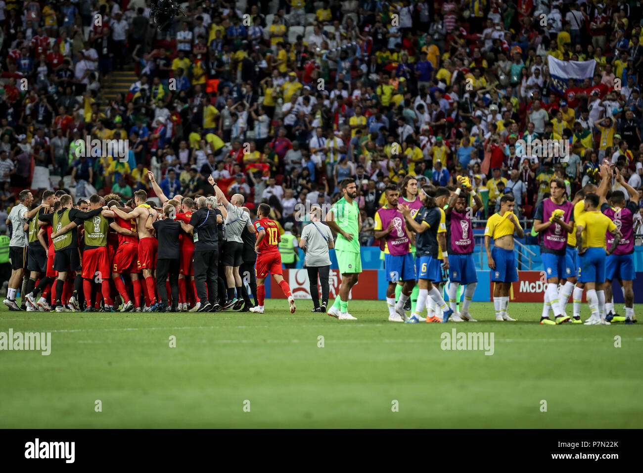 Kazan, Russia. 06th July, 2018. During the match between Brazil and Belgium valid for the quarterfinals of the 2018 World Cup finals, held in Arena Kazan, Russia. Belgium wins 2-1. Credit: Thiago Bernardes/Pacific Press/Alamy Live News Stock Photo