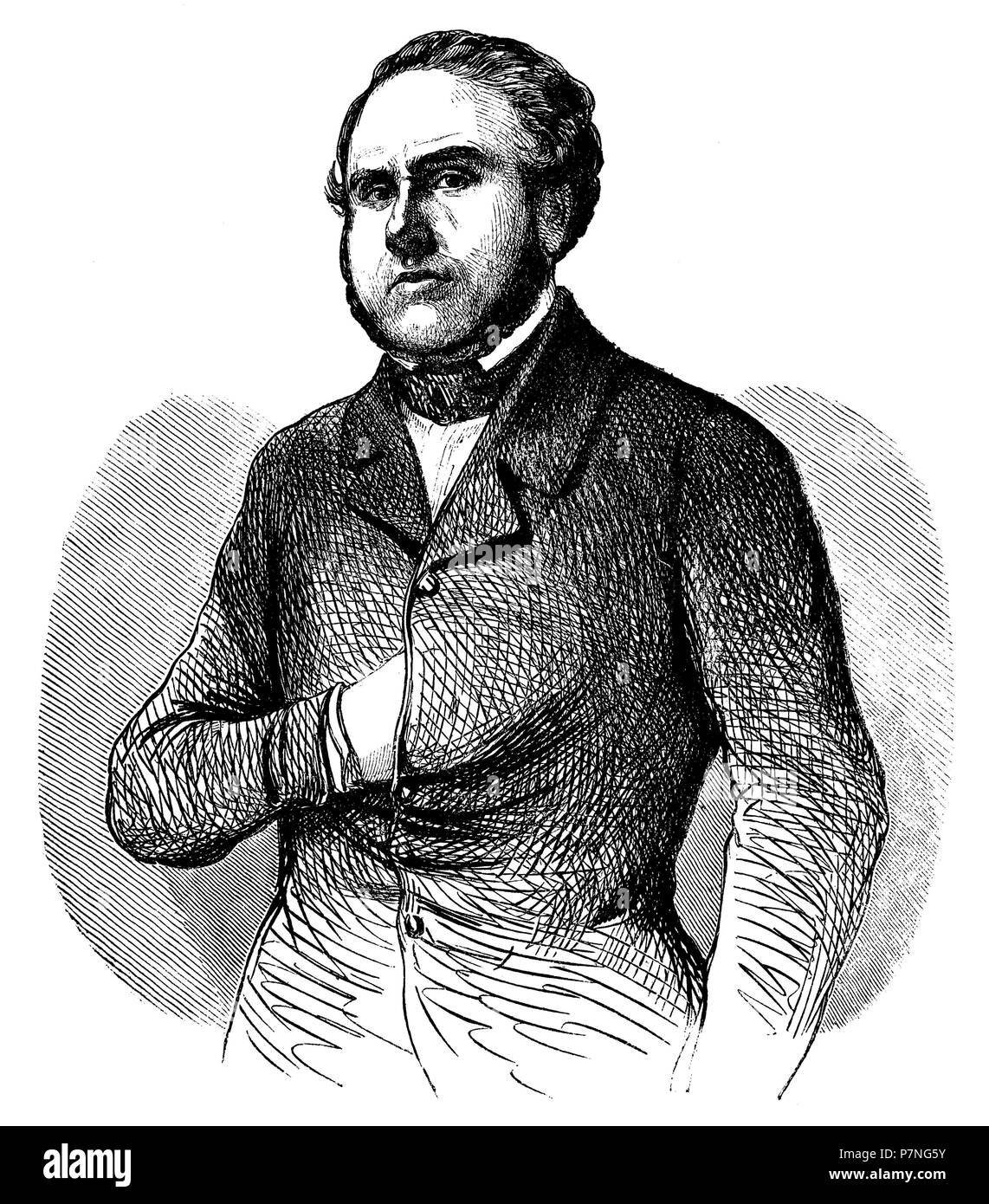 Alexandre-August Ledru-Rollin (1807-1874), abogado y político republicano progresista francés. Grabado de 1850. Stock Photo