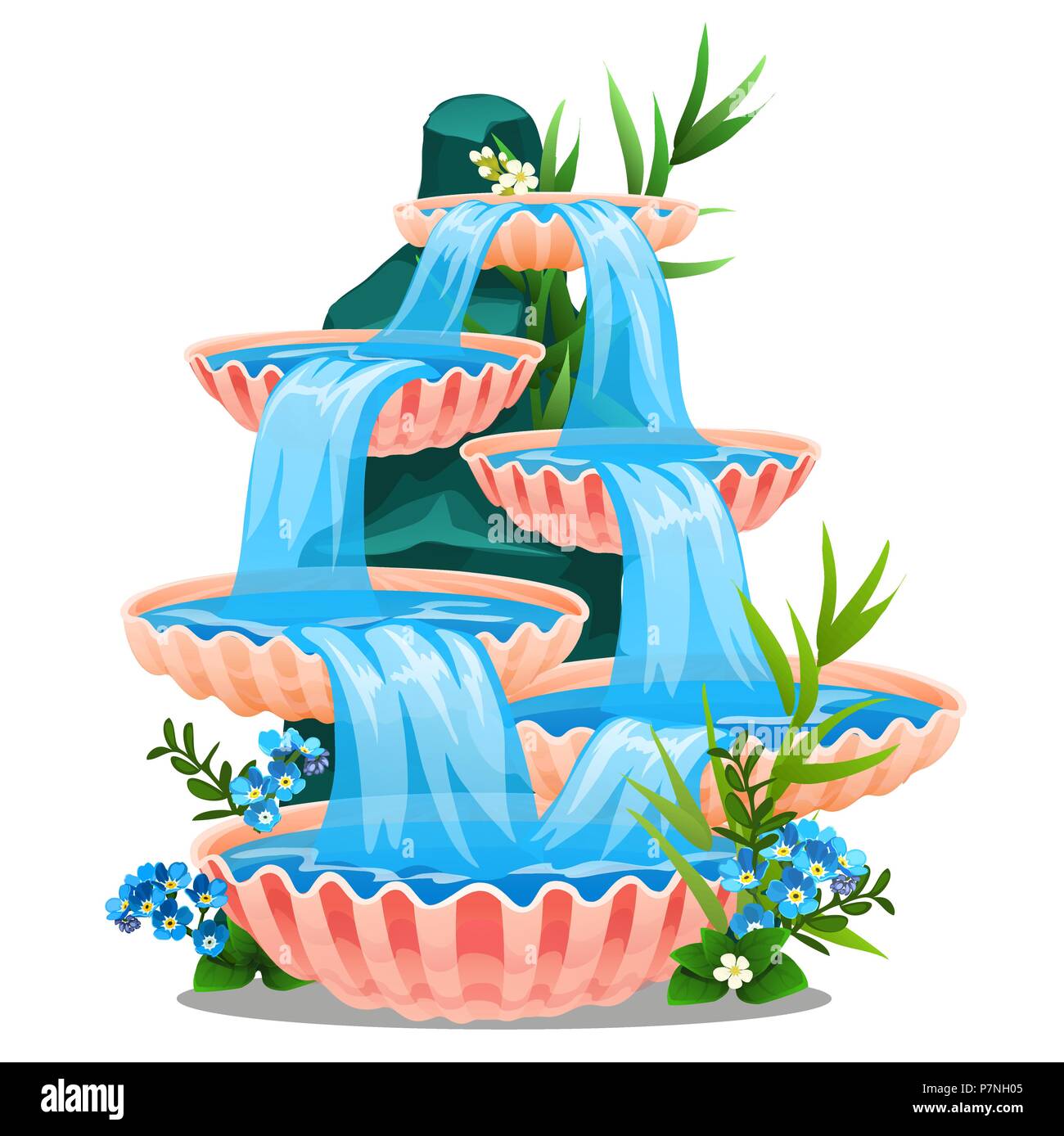 Tiered fountain isolated on white background. Decor element for landscape  design of square, garden or park. Vector cartoon close-up illustration  Stock Vector Image & Art - Alamy
