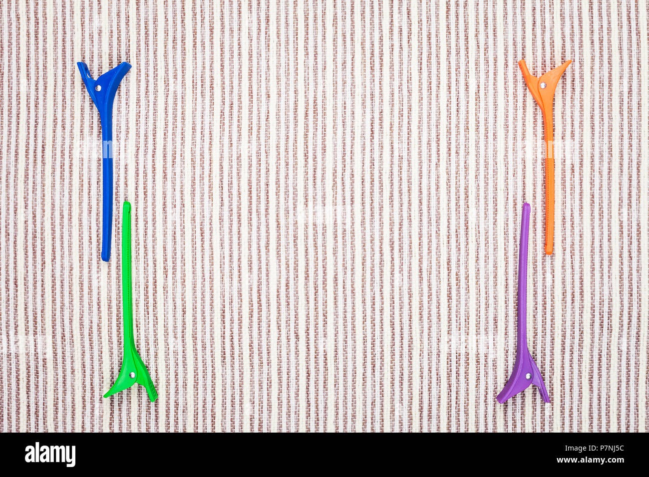 four multicolored hairpins Stock Photo