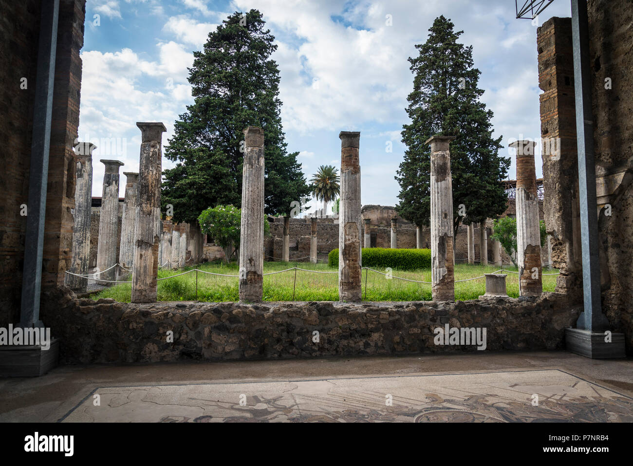 Pompeii, archeological site near Naples, House of the Faun, Casa del Fauno, Italy Stock Photo