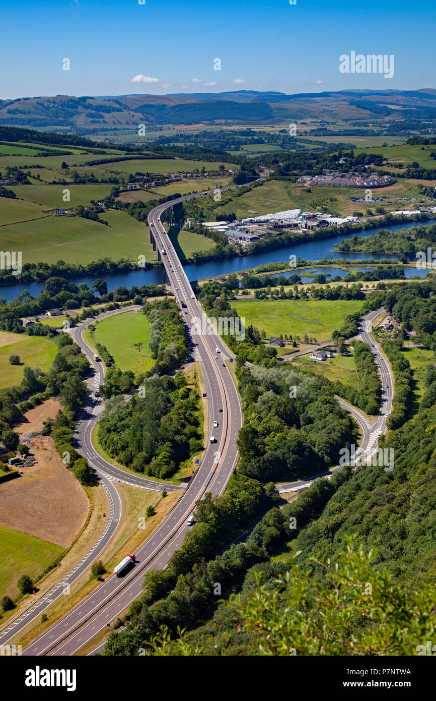 Perth, Scotland, UK, M90 road network from South Queensferry to Perth. Stock Photo