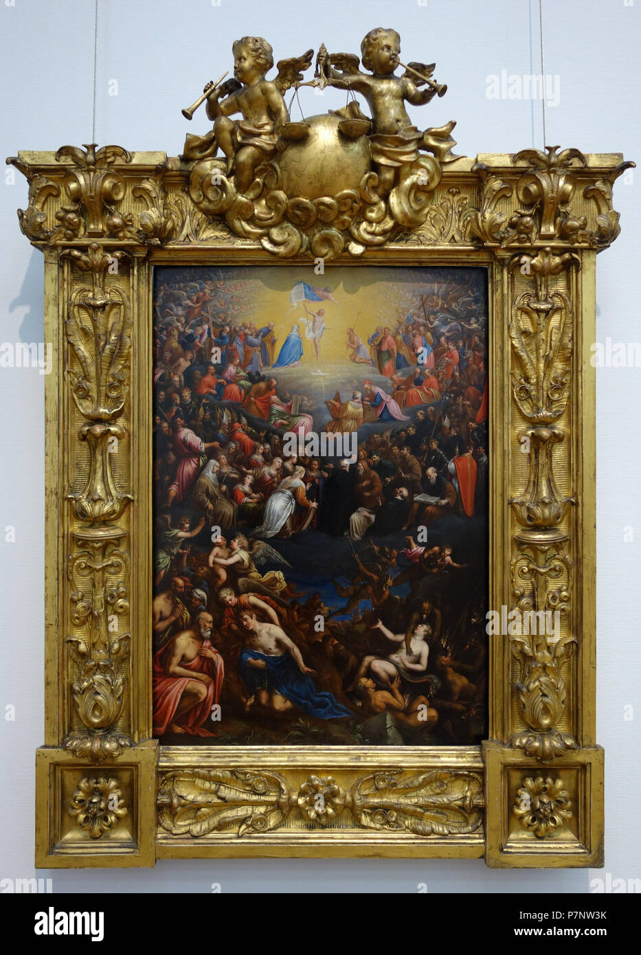 N/A. N/A 370 The Last Judgement by Leandro da Ponte, called Leandro Bassano, c. 1595-1596, oil on panel - National Museum of Western Art, Tokyo - DSC08149 Stock Photo