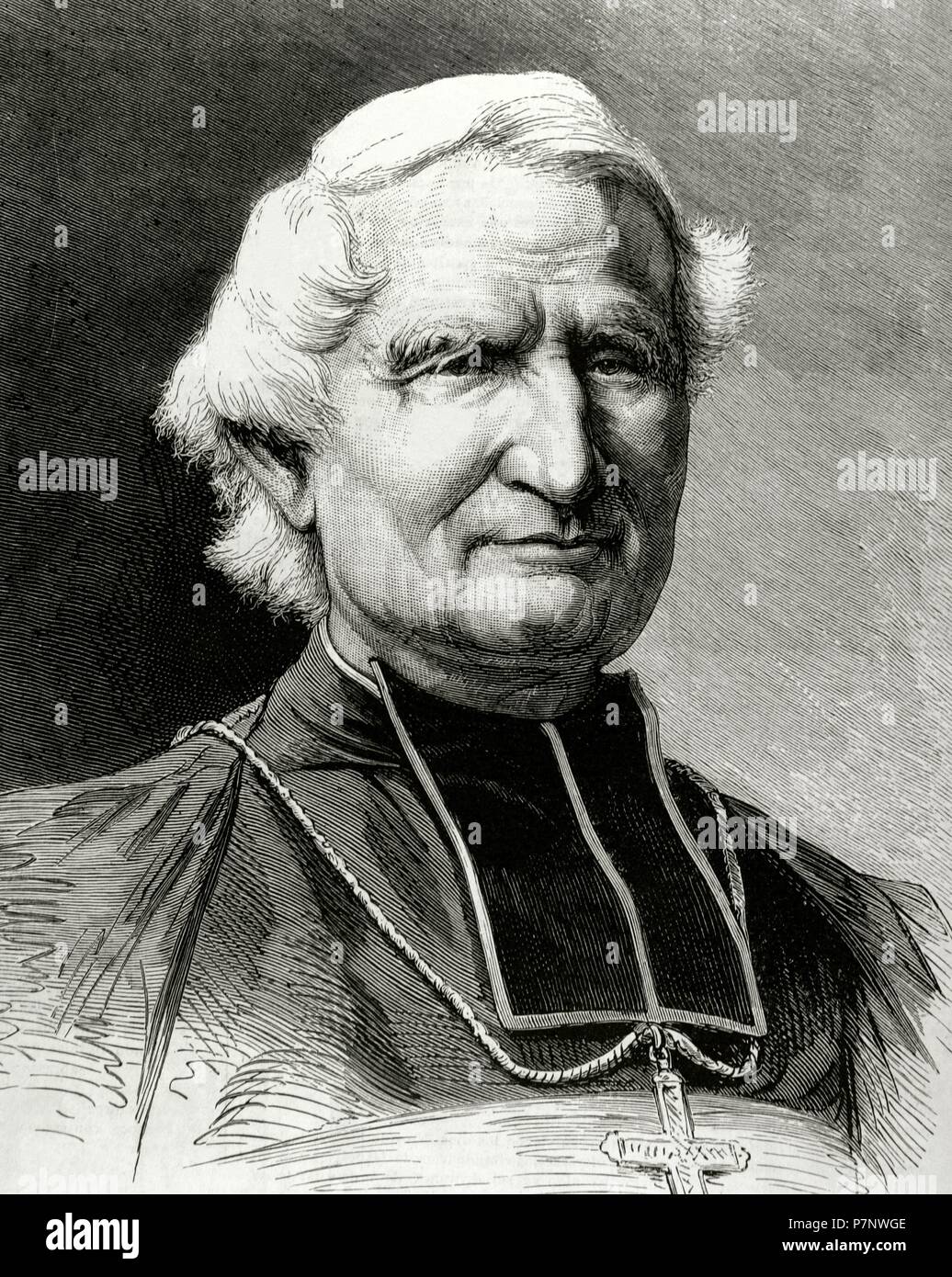 Felix Dupanloup, (1802-1878). French ecclesiastic. Portrait. Engraving .'La Academia', 1878. Stock Photo