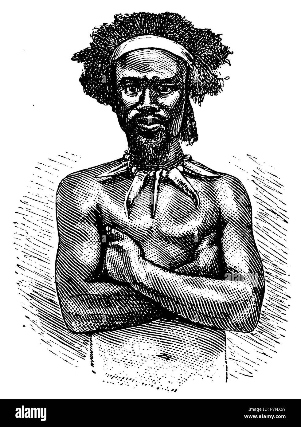 Medicine man of the Zulu,   1881 Stock Photo