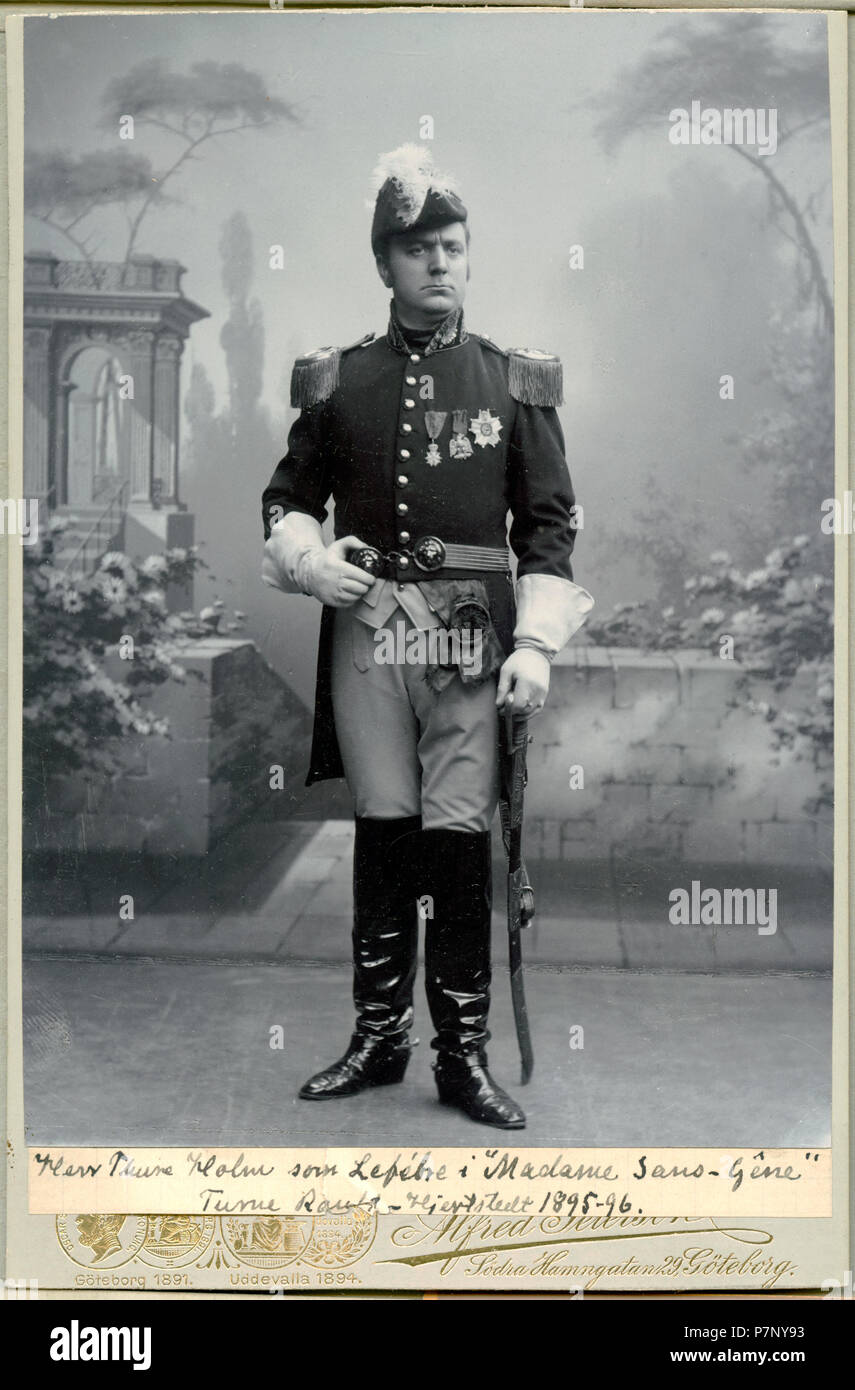 Thure Holm som Lefèbre i Madame Sans-Gêne, Ranft-Hjertstedts sällskap 1895 373 Thure Holm, rollporträtt - SMV - H4 149 Stock Photo