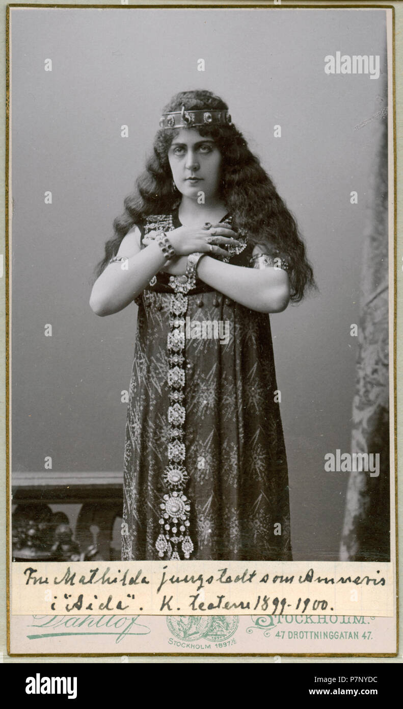 Mathilda Jungstedt som Amneris i Aida, Kungliga teatern 1899 262 Mathilda Jungstedt, rollporträtt - SMV - H4 204 Stock Photo