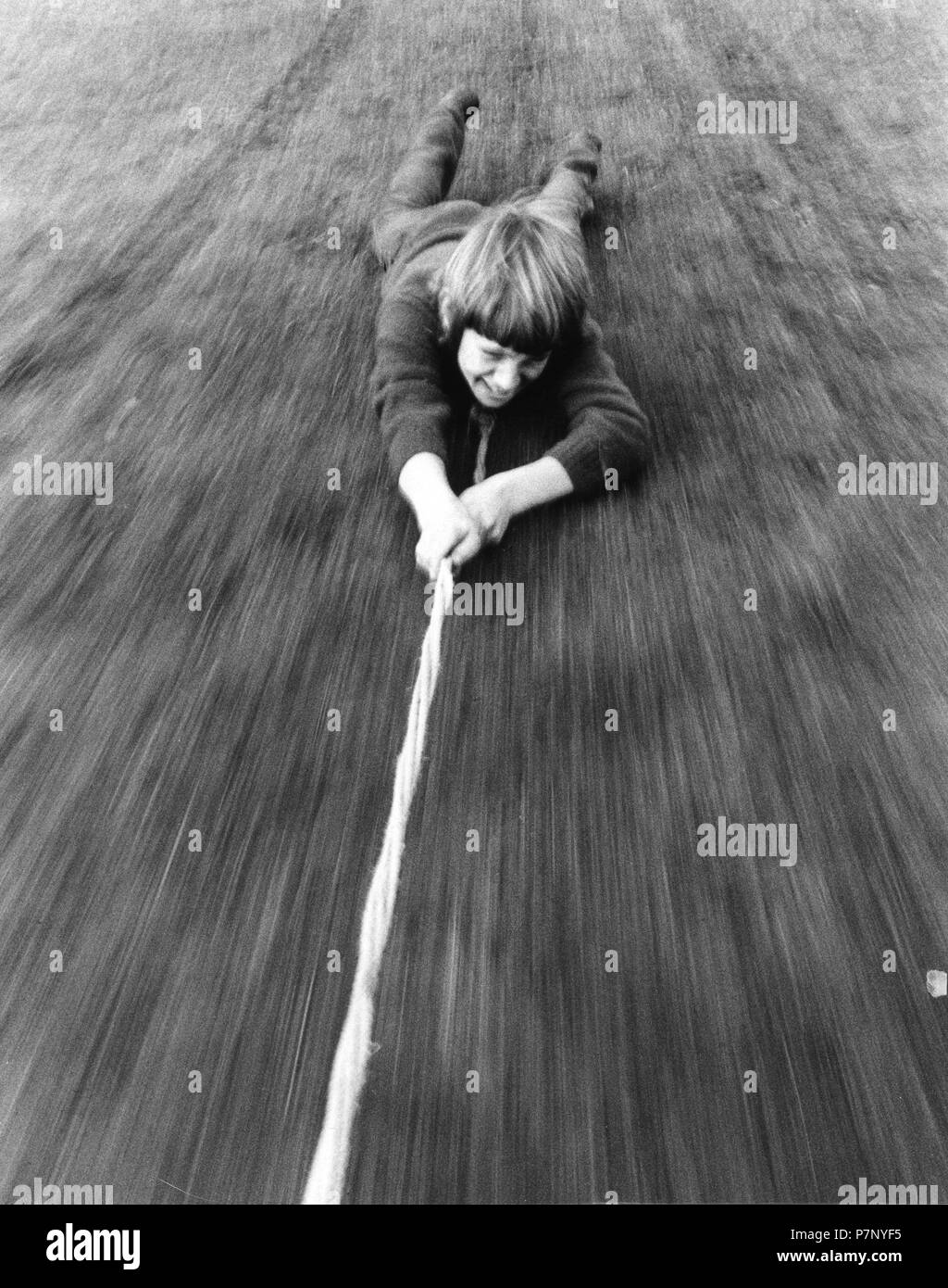 Rope acrobatics Black and White Stock Photos & Images - Alamy