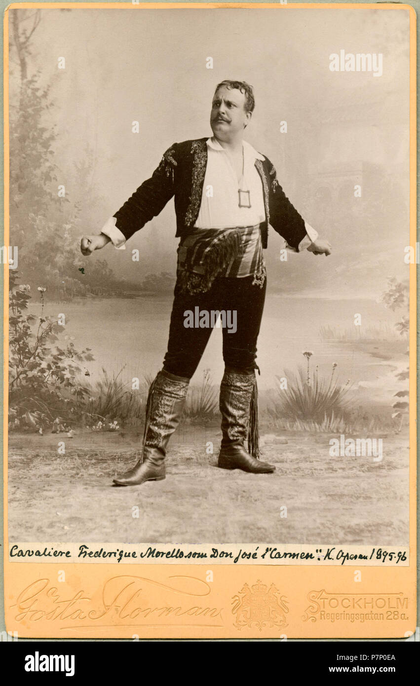 Frederique Morello som Don José i Carmen, Kungliga Operan 1895 157 Federico  Morello, rollporträtt - SMV - H6 051 Stock Photo - Alamy