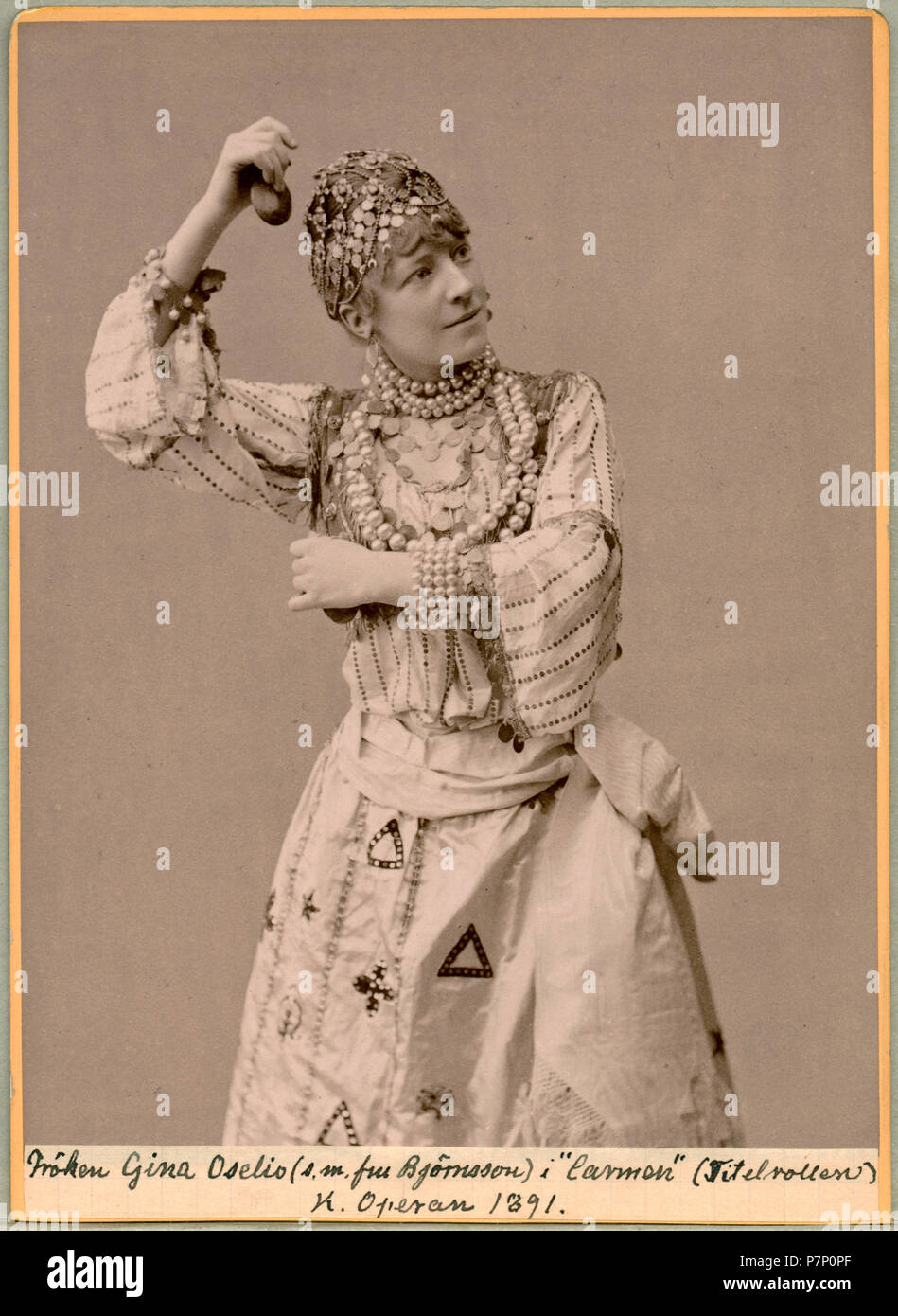 Gina Oselio Ås) i titelrollen i Carmen, Kungliga Operan 1891