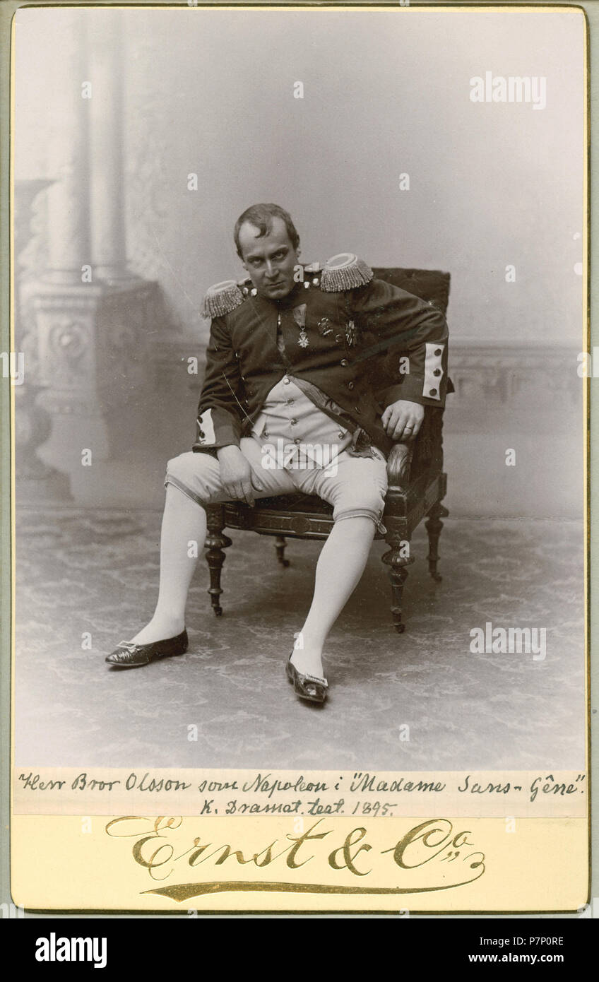 Bror Olsson som Napoleon i Madame Sans-Gêne, Kungliga Dramatiska teatern 1895 55 Bror Olsson, rollporträtt - SMV - H6 158 Stock Photo