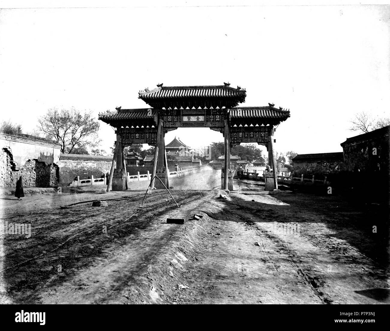 English: photo from Views of China by Morrison . 18931919 308 Pekin Views of China by Morrison vol 2 014 Stock Photo